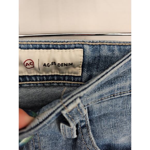 Adriano Goldschmied Womens 27 High Rise Farrah Boot Crop Blue Jeans Distressed - Picture 4 of 6